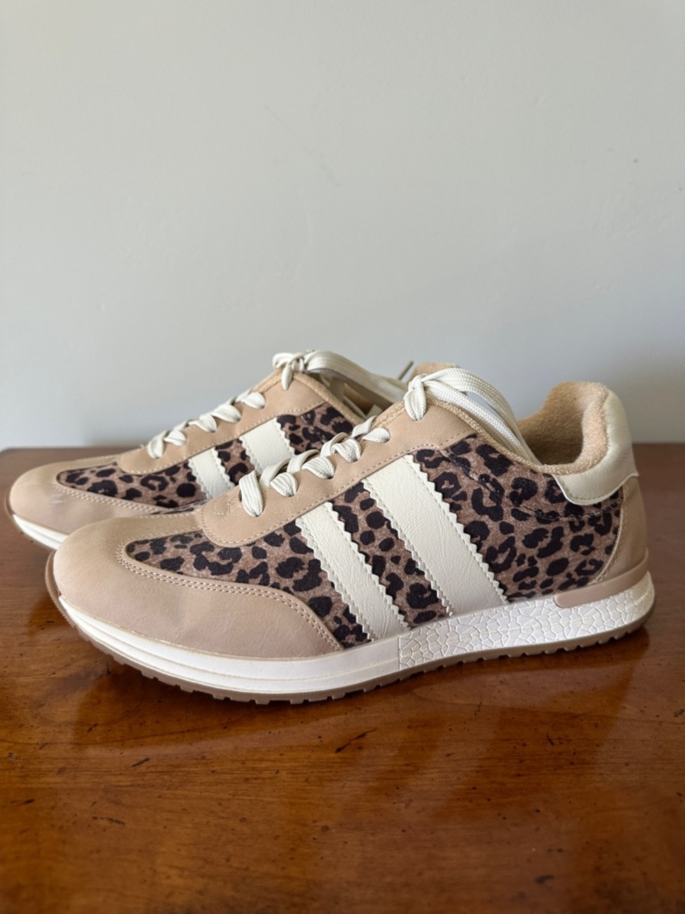 Dolce Vita, Women’s Beige Leopard Print Casual Sneakers - Neutral Fashion Runner